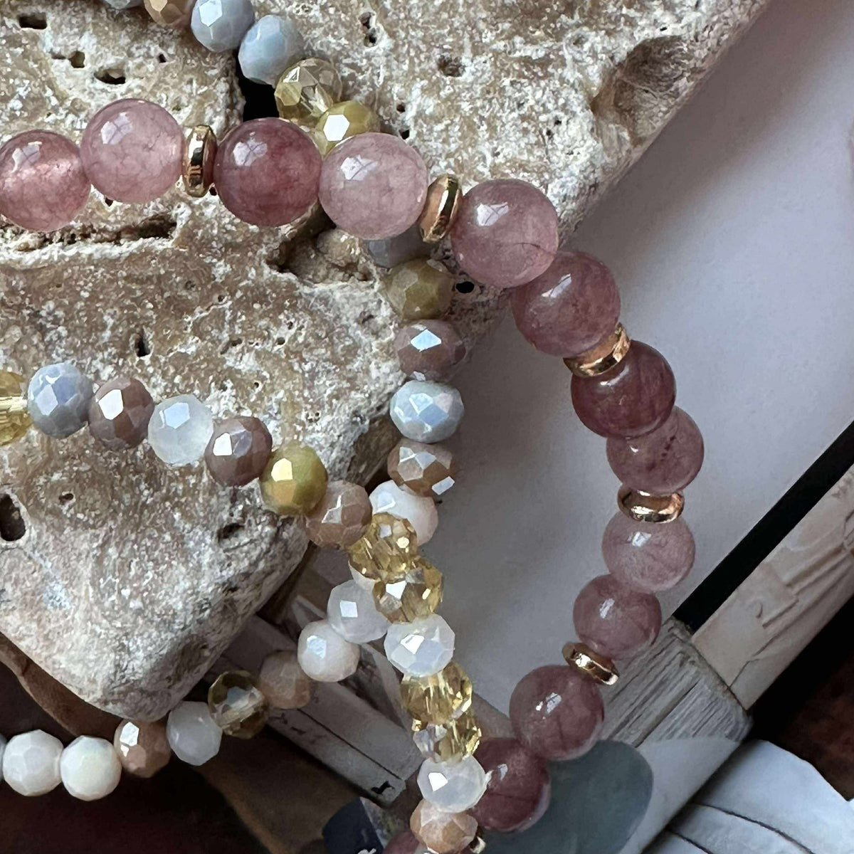 Bracelet Luna Vintage Rose – Lot de 3 pièces