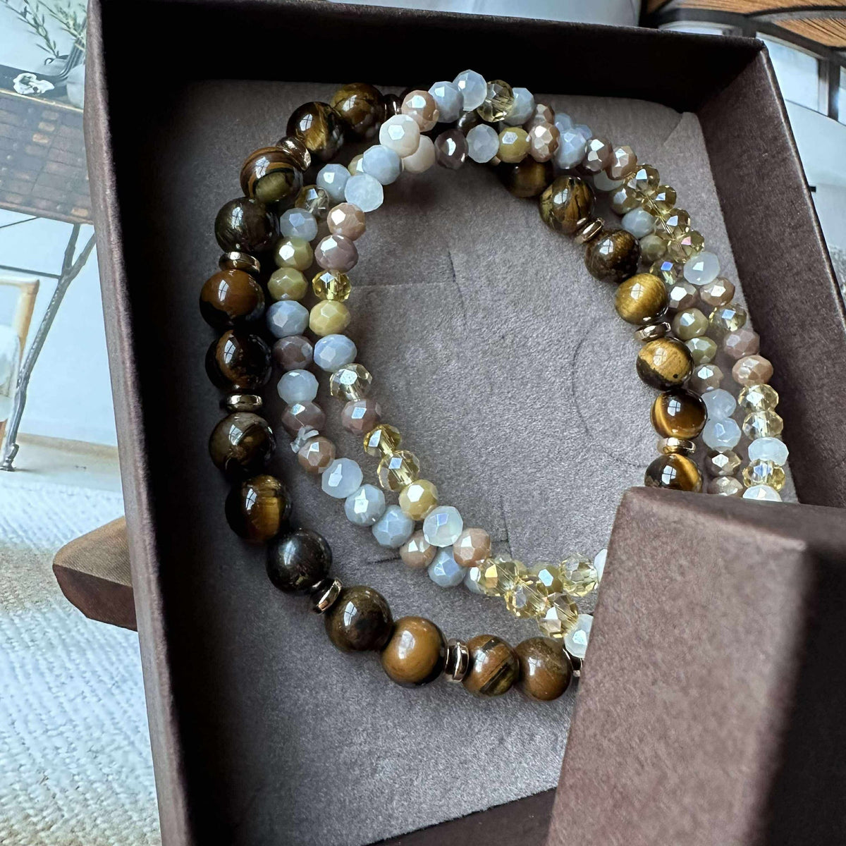 Bracelet Luna Tiger Eye – Lot de 3