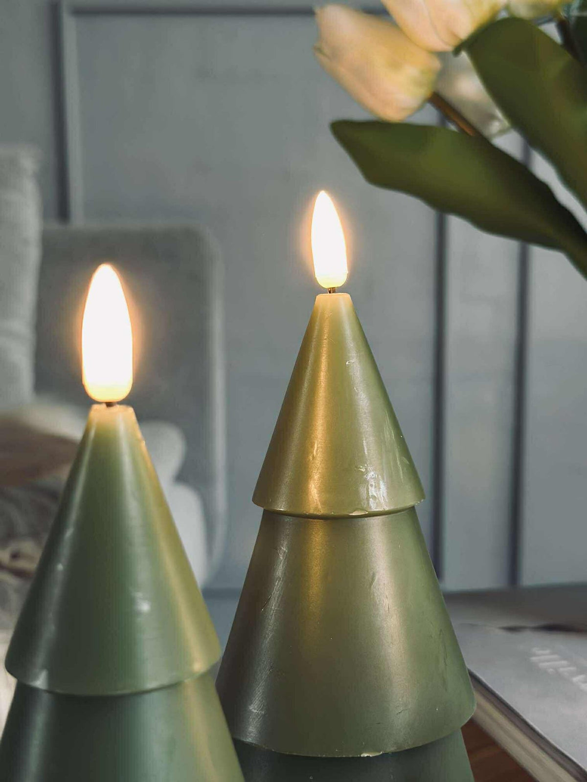 Sapin de Noël LED 3 pièces avec télécommande Vert
