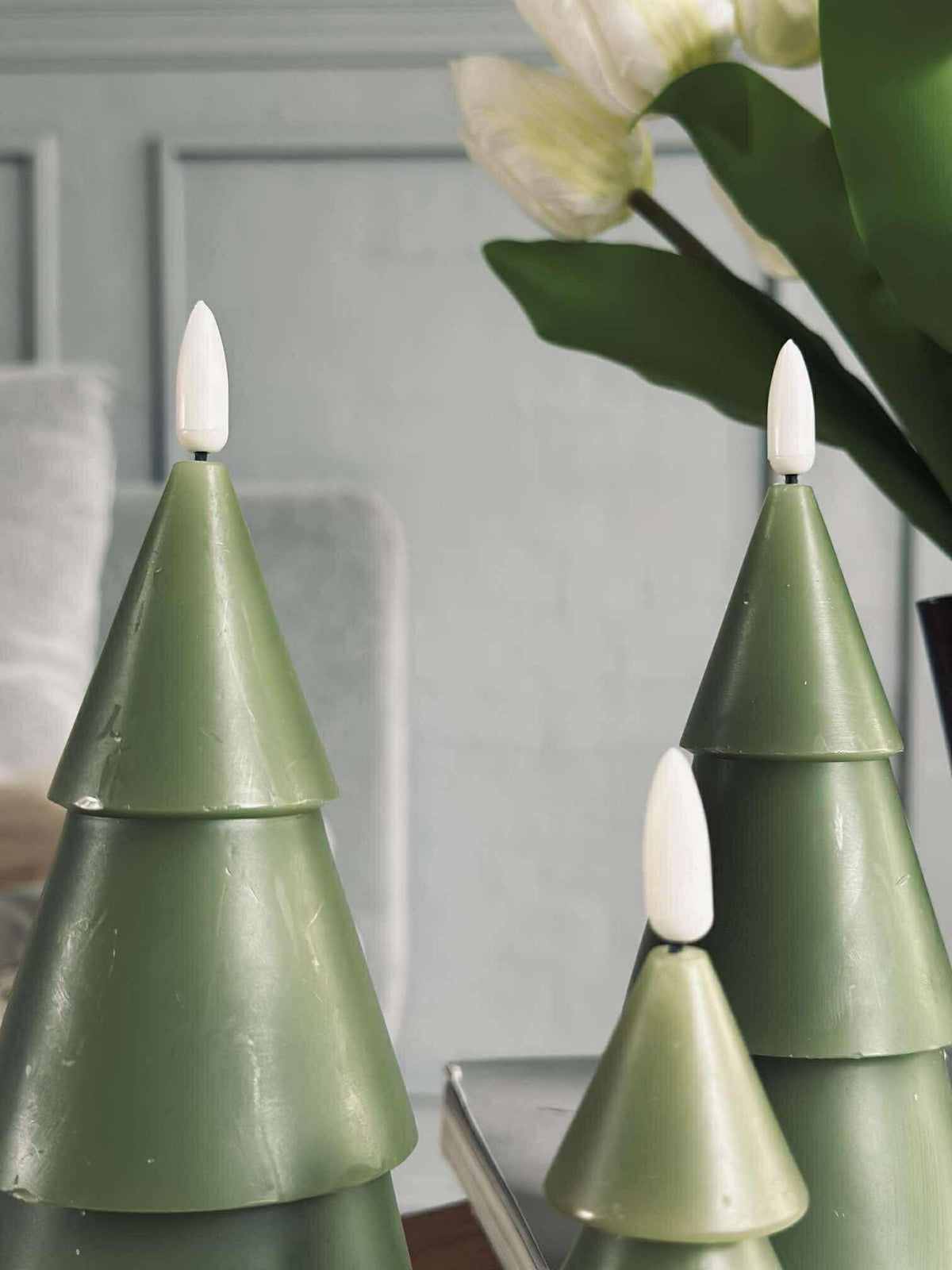 Sapin de Noël LED 3 pièces avec télécommande Vert