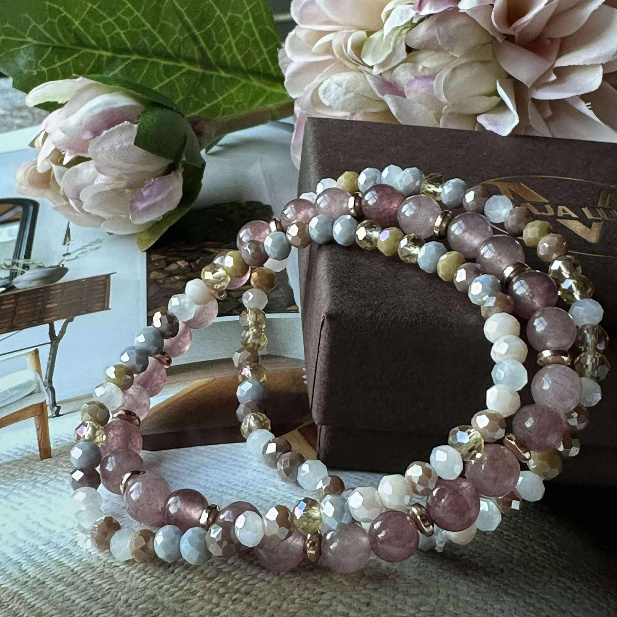Bracelet Luna Vintage Rose – Lot de 3 pièces