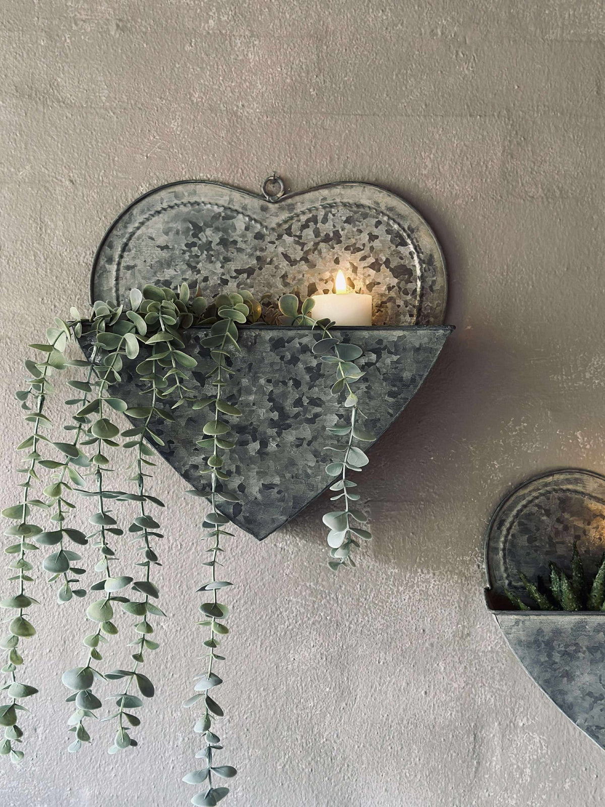 Paniers pour plantes Cœur Zinc - 2 pcs.