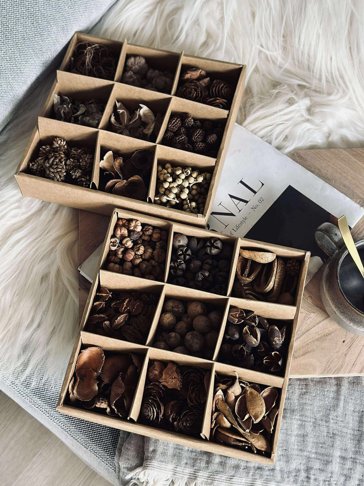 Boîte déco avec décorations naturelles - MIX
