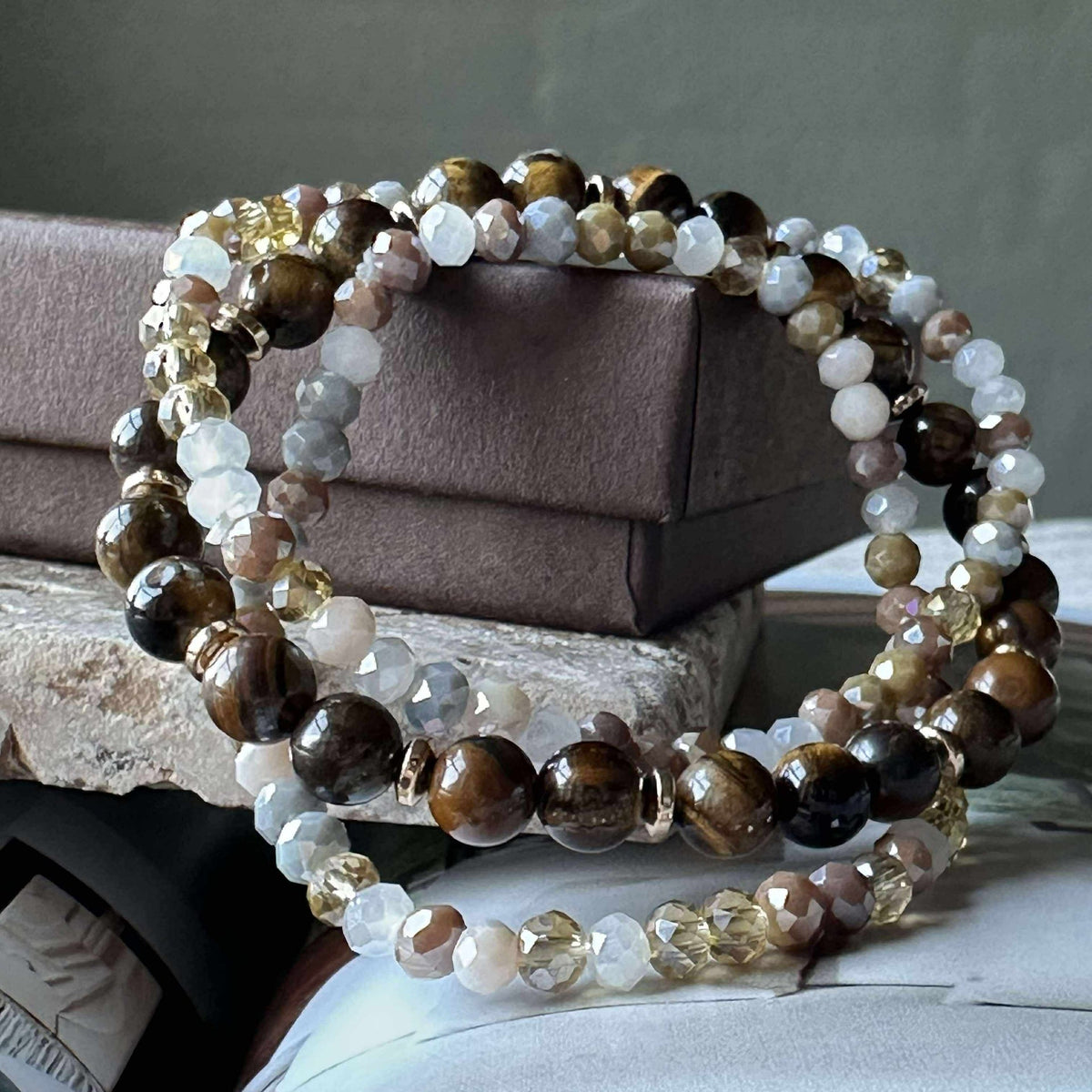 Bracelet Luna Tiger Eye – Lot de 3