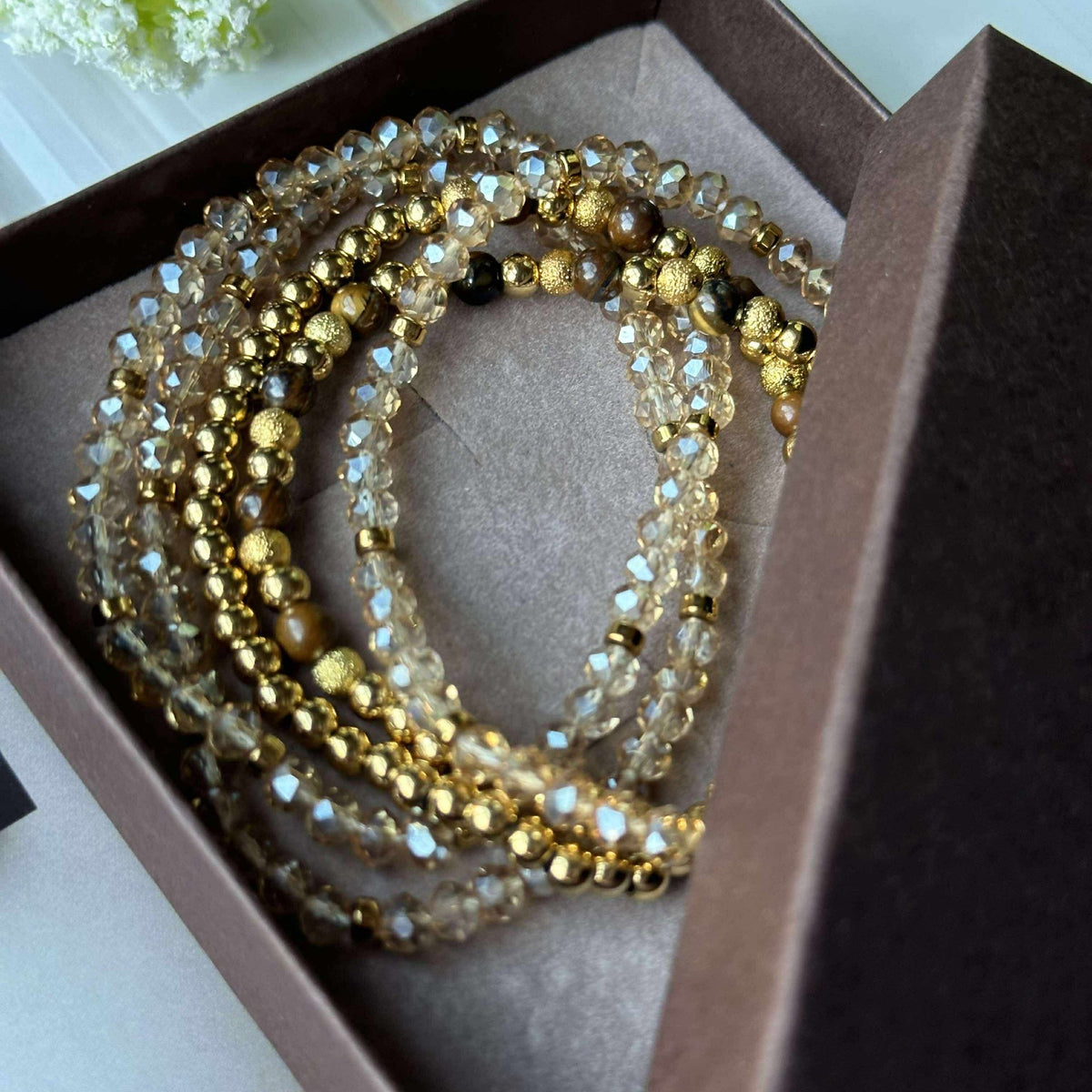 Bracelet Ofelia Tiger Eye - Ensemble de 5 bracelets