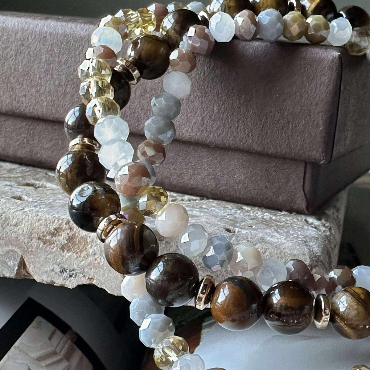 Bracelet Luna Tiger Eye – Lot de 3