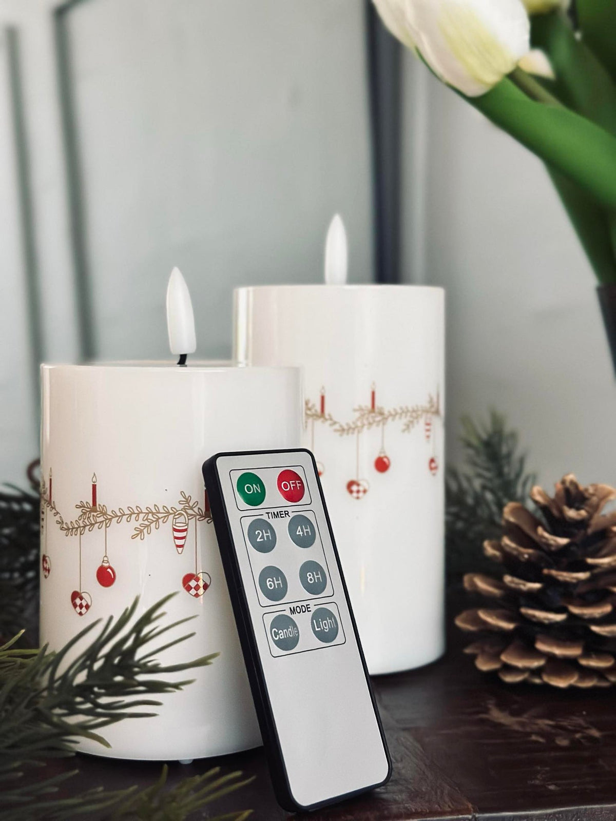 Bougies LED TWINKLE CHRISTMAS - Lot de 2