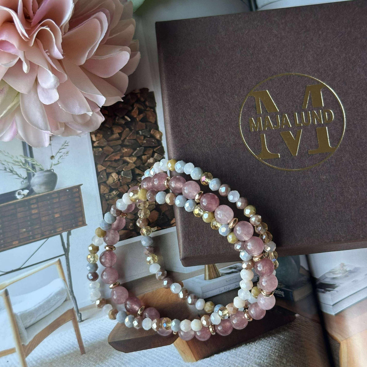 Bracelet Luna Vintage Rose – Lot de 3 pièces