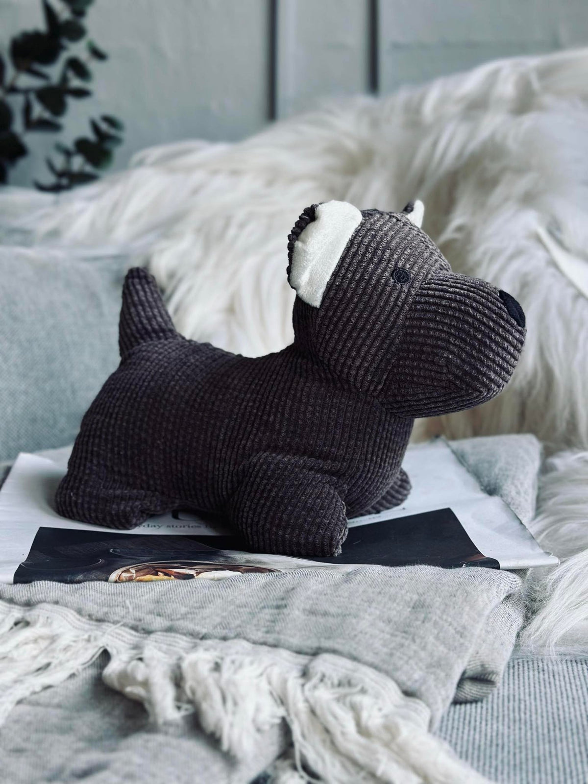 Cale-porte chien - Velours brun