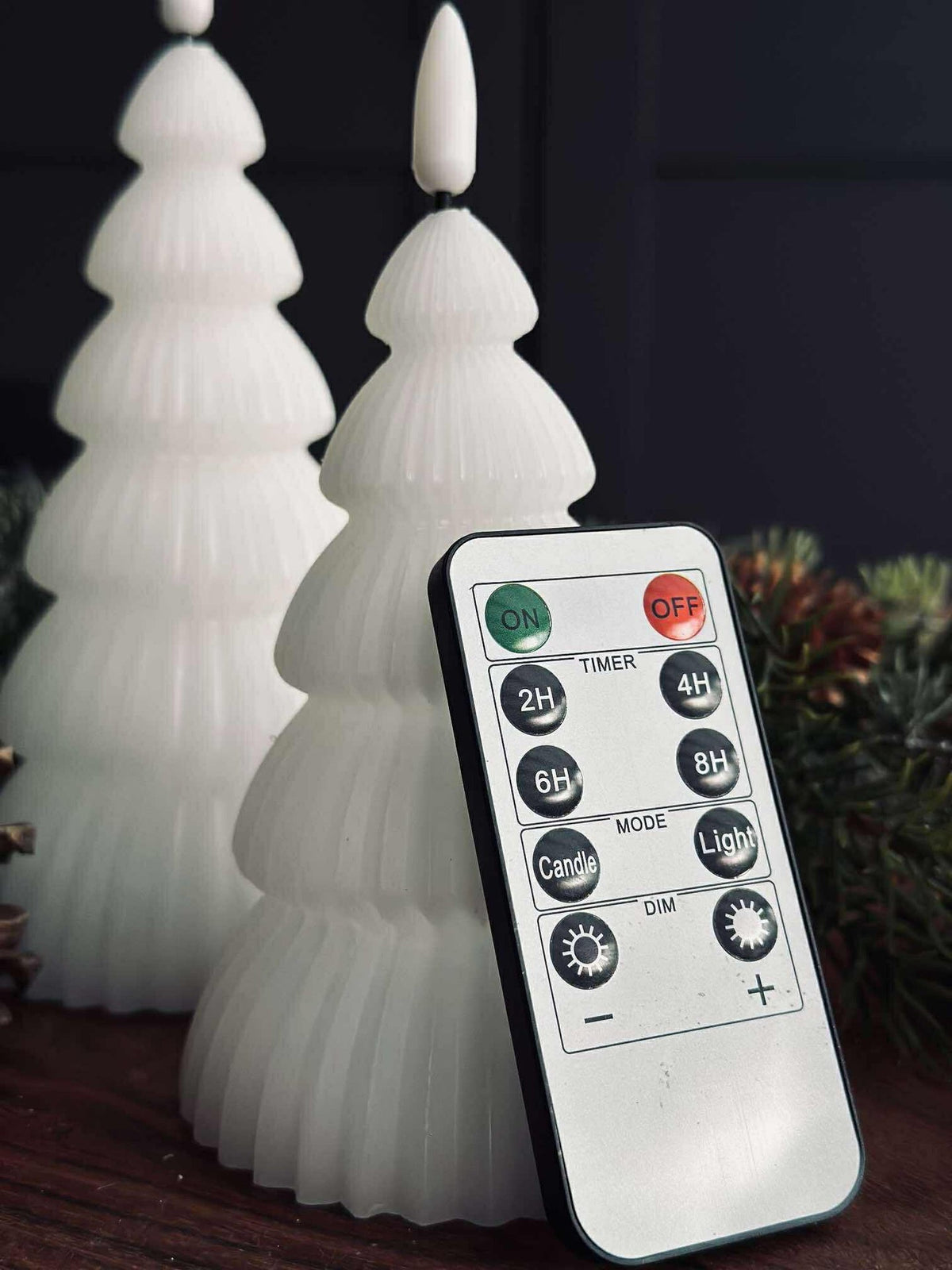 Sapin de Noël avec LED - Lot de 2 pièces. Blanc