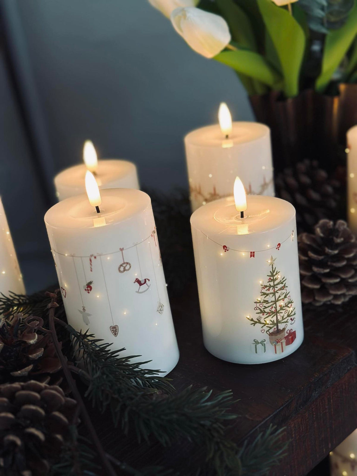 Bougie bloc LED TWINKLE CHRISTMAS - Lot de 2 pièces