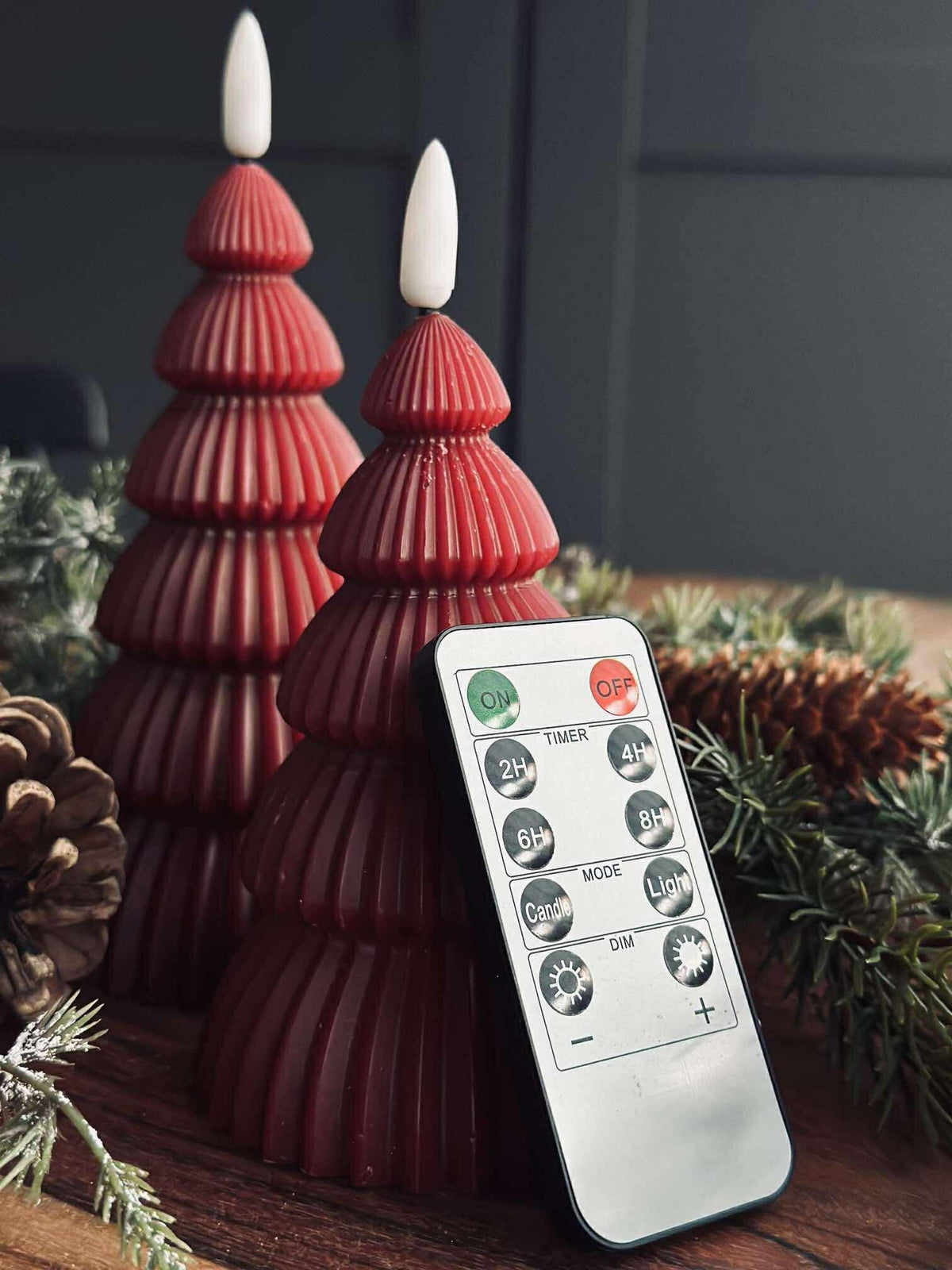 Sapins de Noël avec lumière LED - Lot de 2 pièces. Rouge