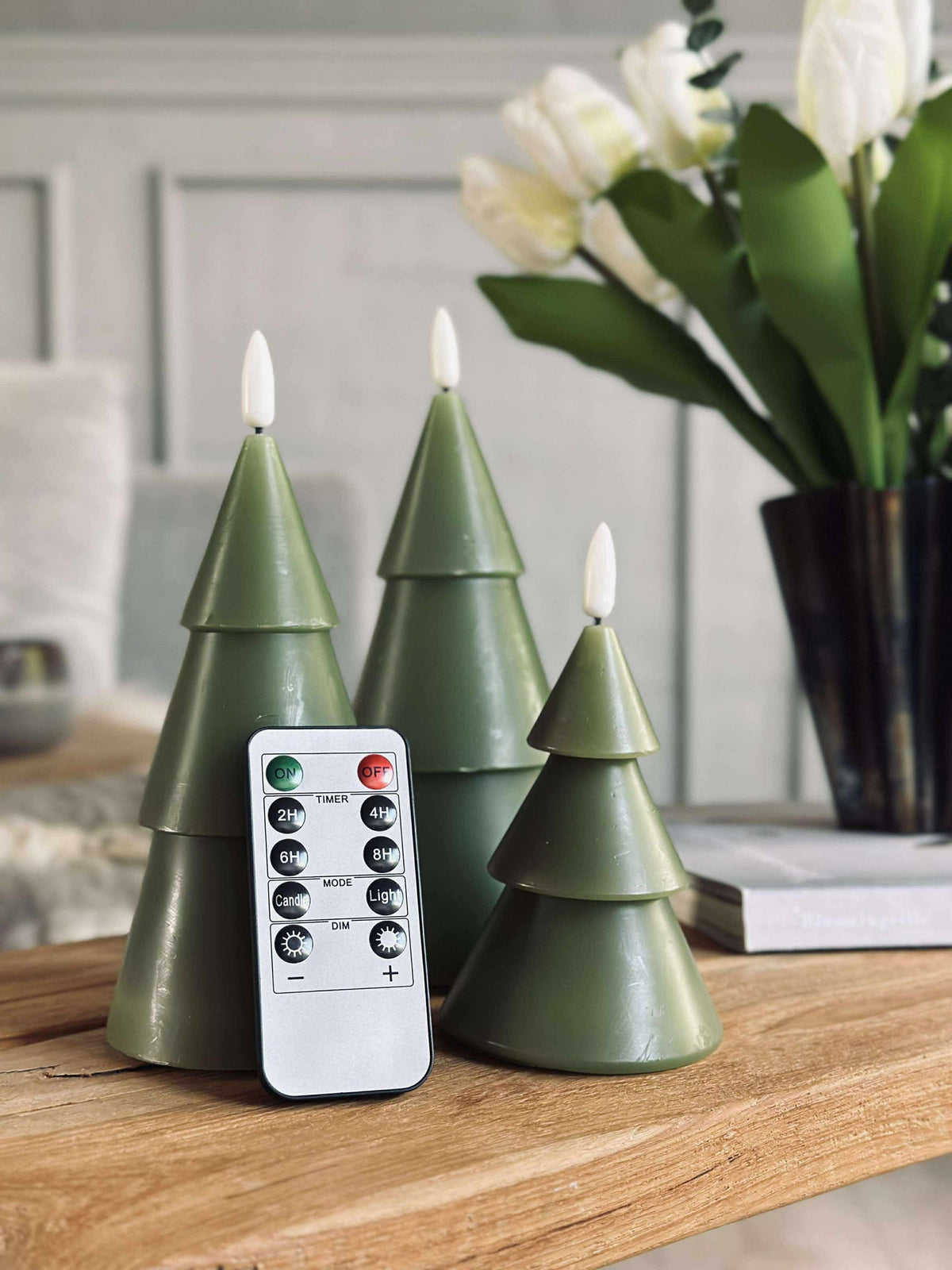 Sapin de Noël LED 3 pièces avec télécommande Vert