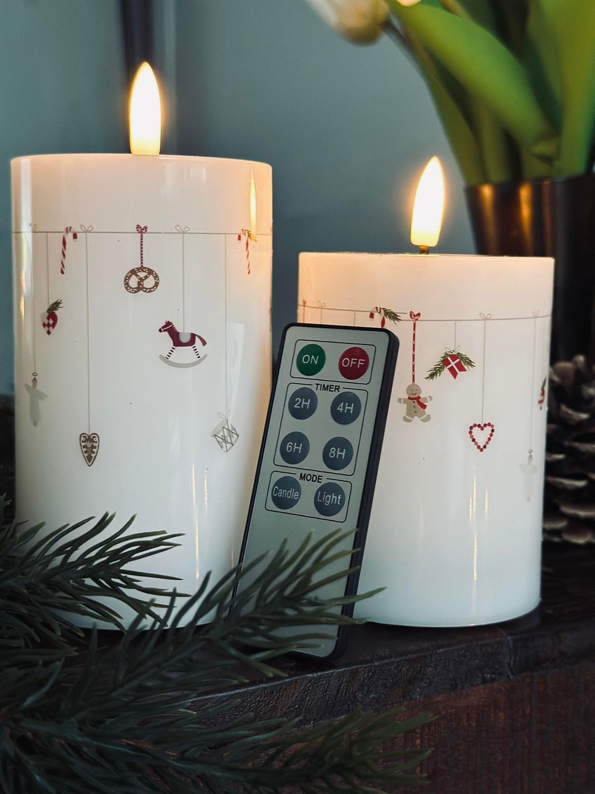 Bougie bloc LED TWINKLE CHRISTMAS - Lot de 2 pièces