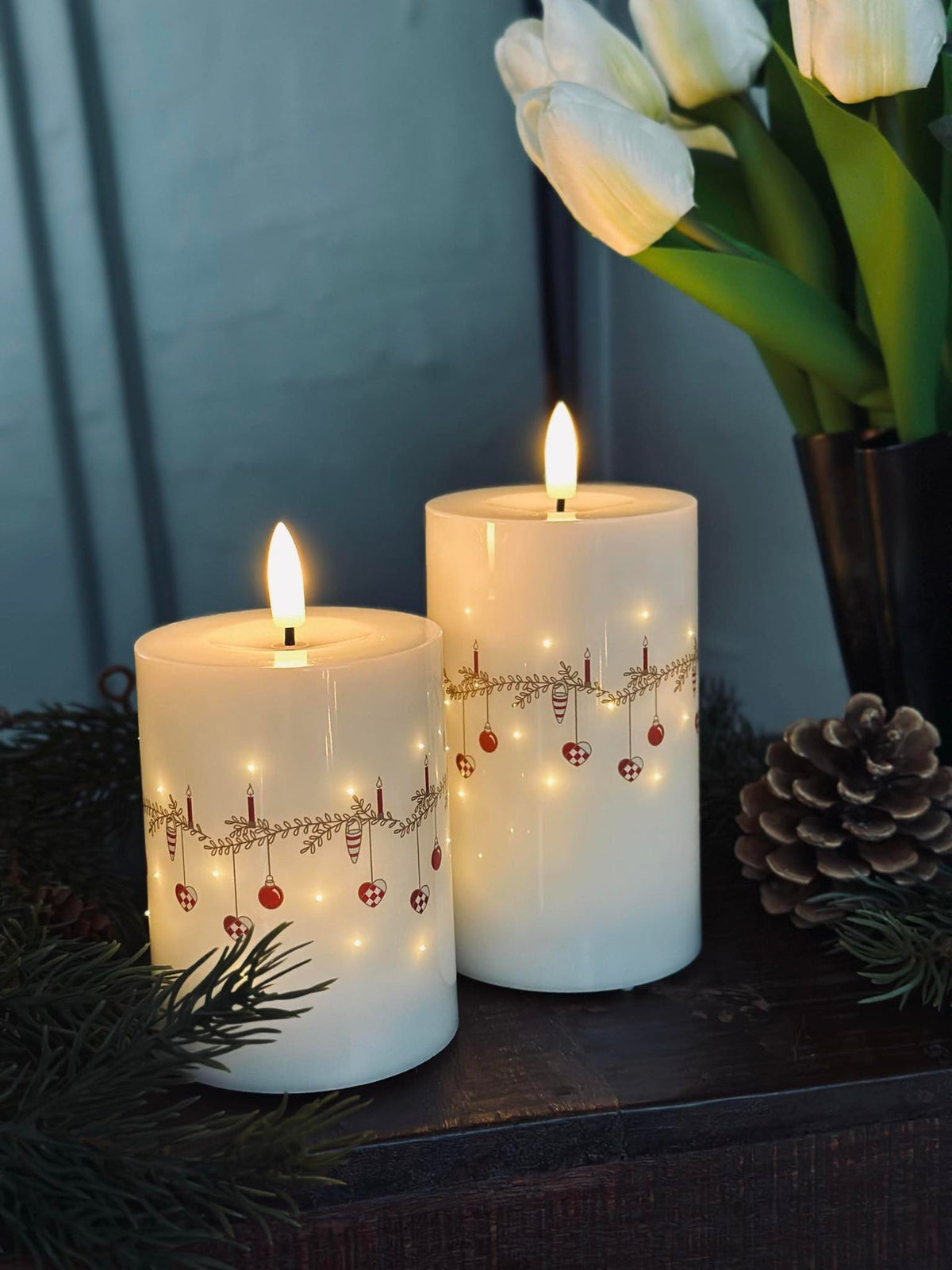 Bougies LED TWINKLE CHRISTMAS - Lot de 2