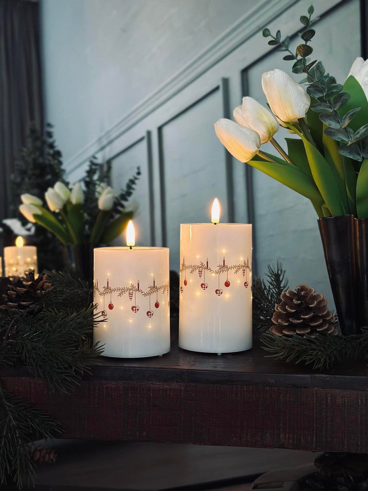 Bougies LED TWINKLE CHRISTMAS - Lot de 2