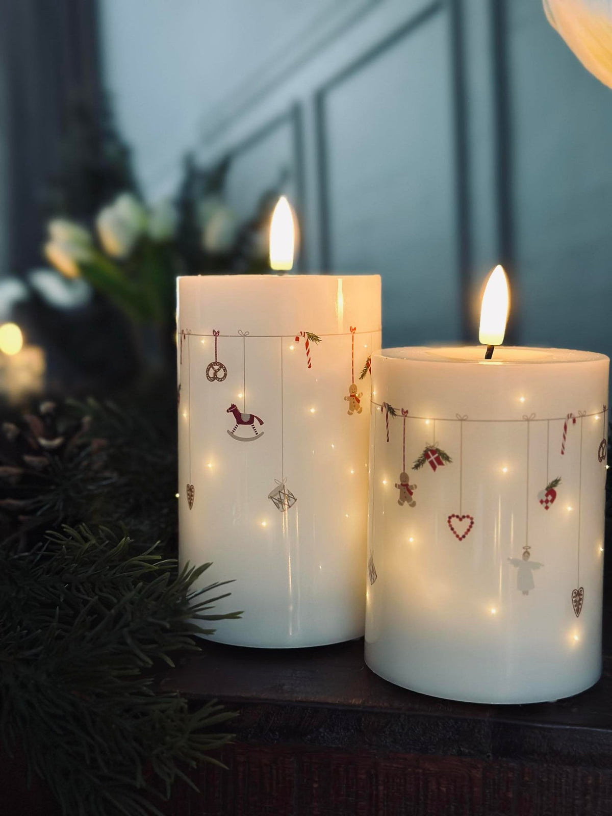 Bougie bloc LED TWINKLE CHRISTMAS - Lot de 2 pièces