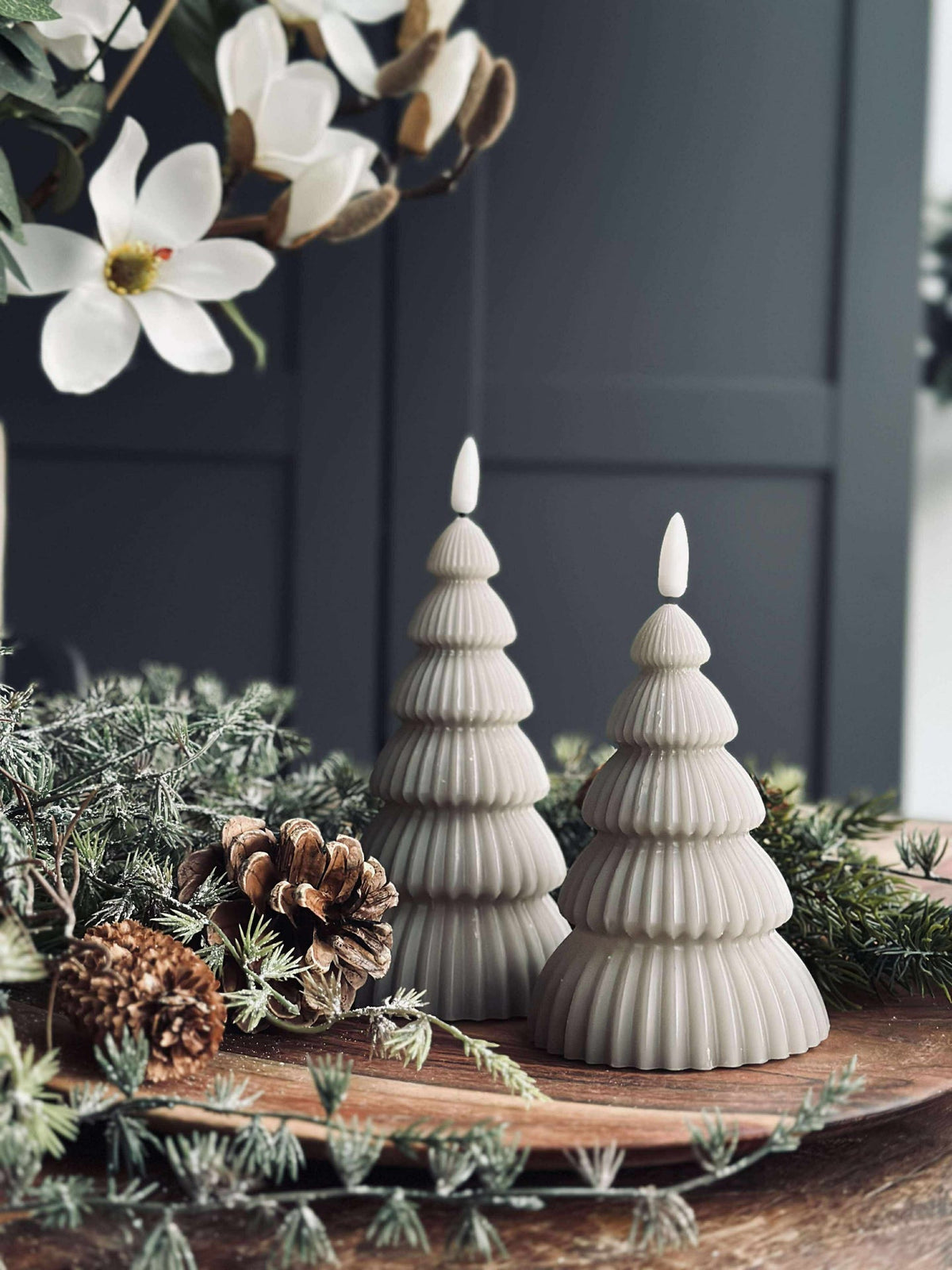 Sapin de Noël avec lumière LED - Lot de 2 pièces. Sable