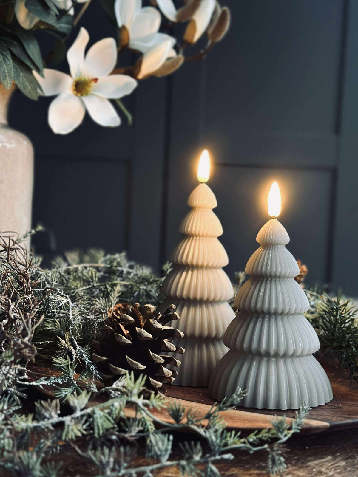 Sapin de Noël avec lumière LED - Lot de 2 pièces. Sable