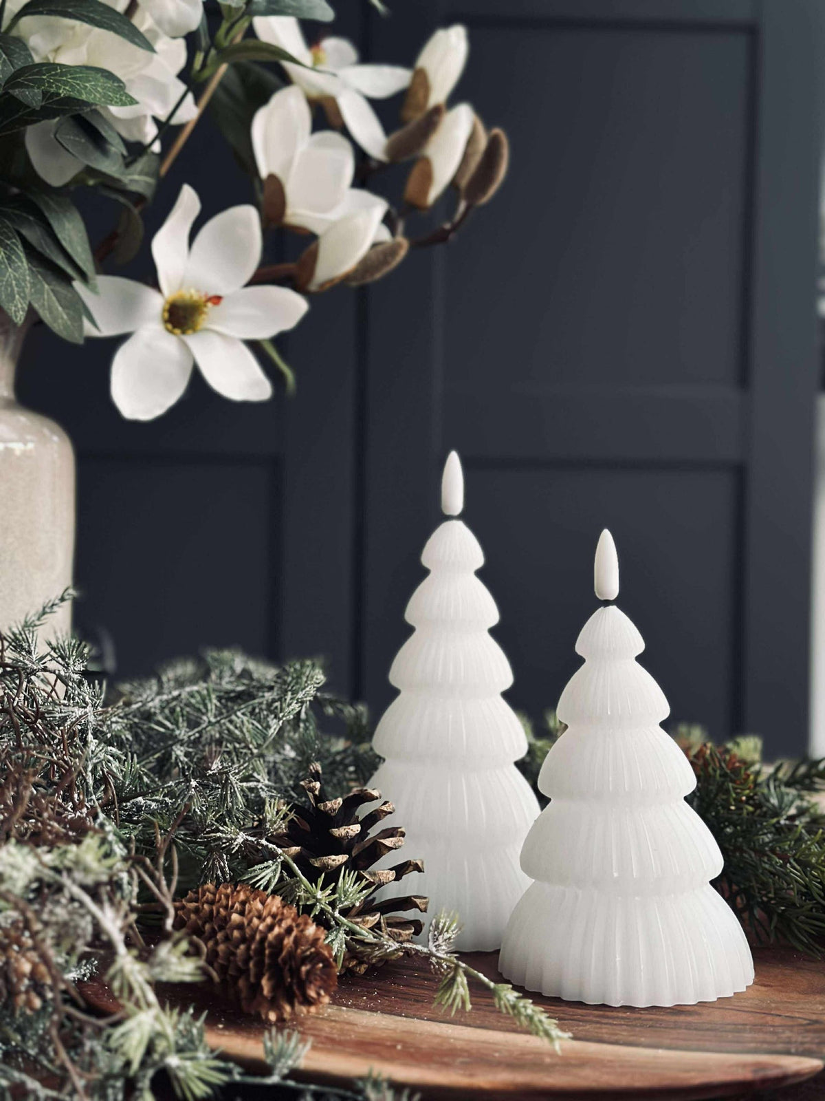 Sapin de Noël avec LED - Lot de 2 pièces. Blanc
