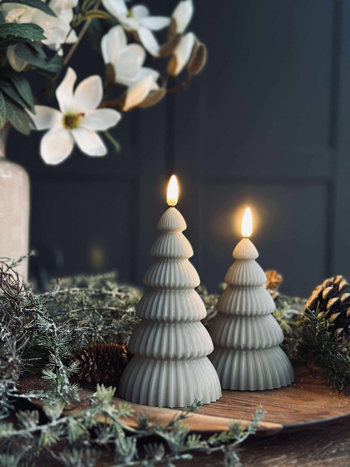 Sapin de Noël avec lumière LED - Lot de 2 pièces. Sable