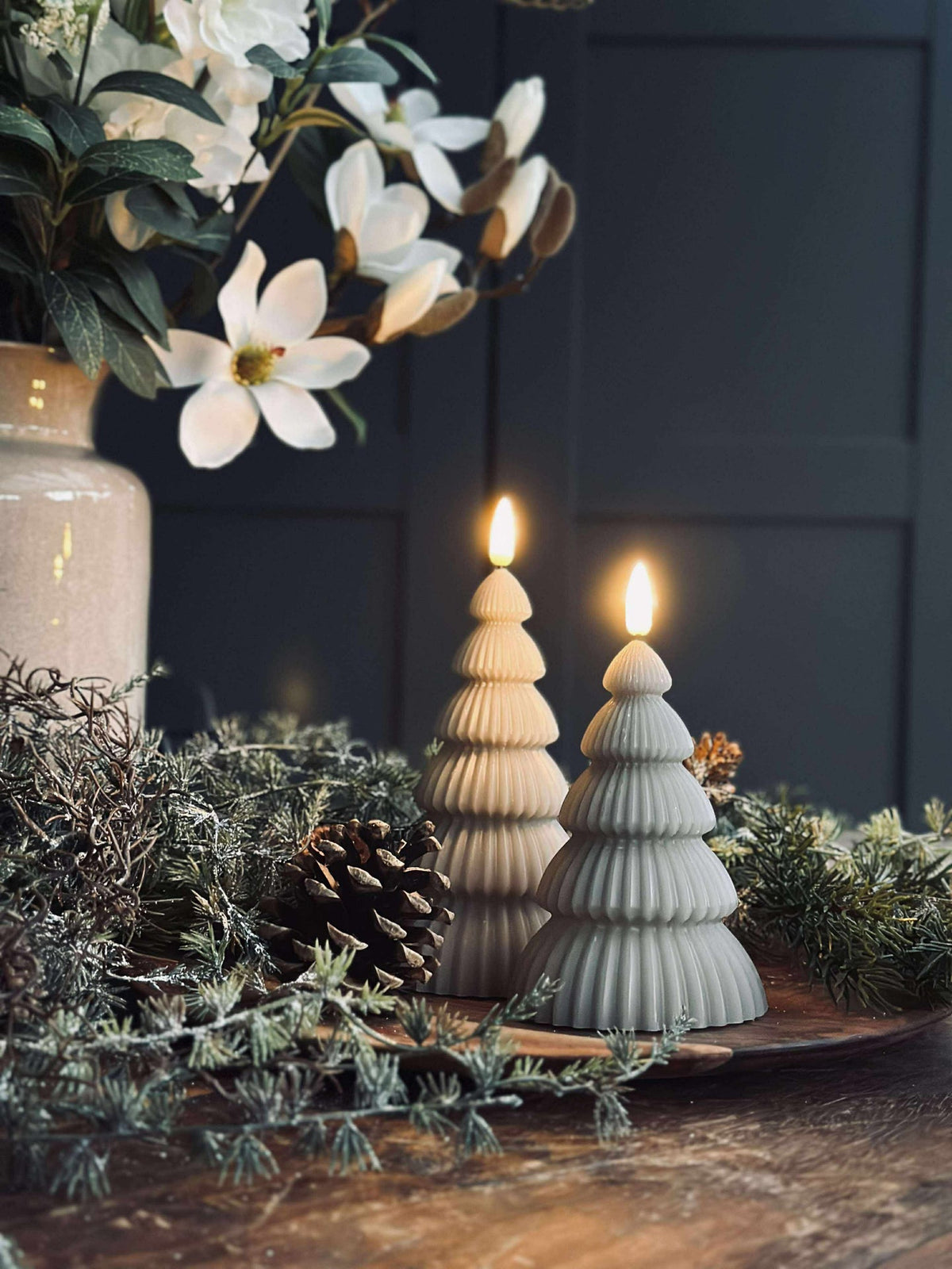 Sapin de Noël avec lumière LED - Lot de 2 pièces. Sable