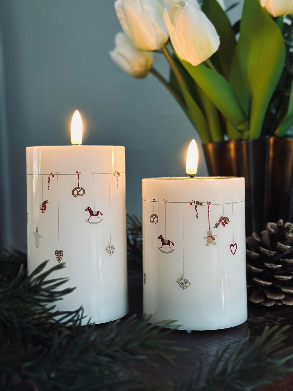 Bougie bloc LED TWINKLE CHRISTMAS - Lot de 2 pièces