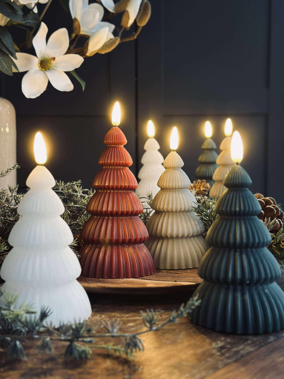 Sapin de Noël avec lumière LED - Lot de 2 pièces. Sable