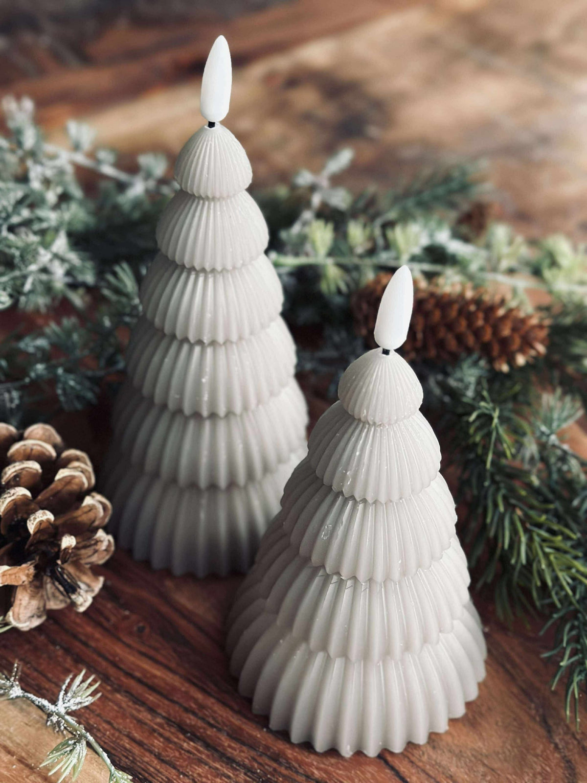 Sapin de Noël avec lumière LED - Lot de 2 pièces. Sable
