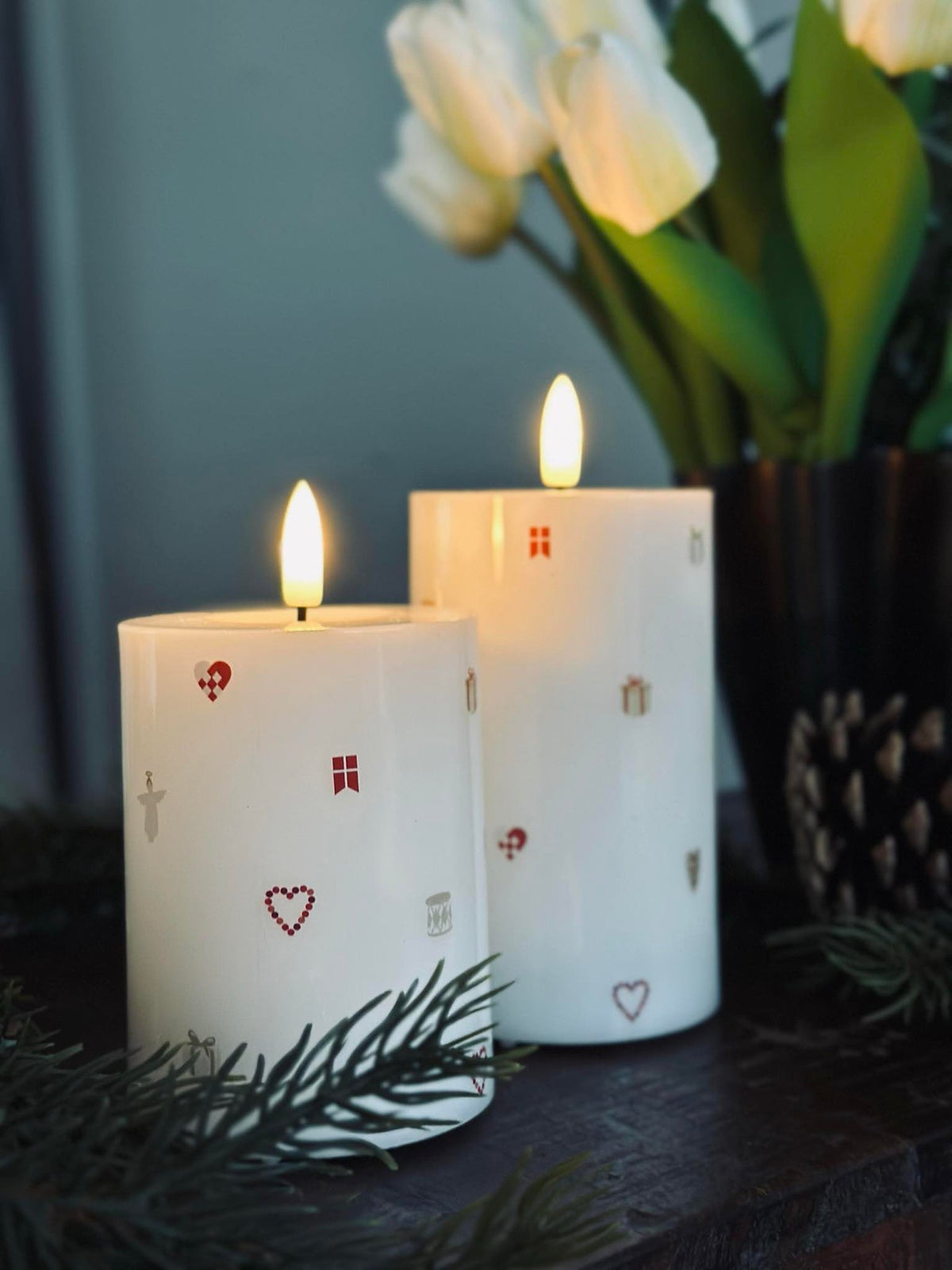 Bougies LED bloc TWINKLE CHRISTMAS - Lot de 2 pièces
