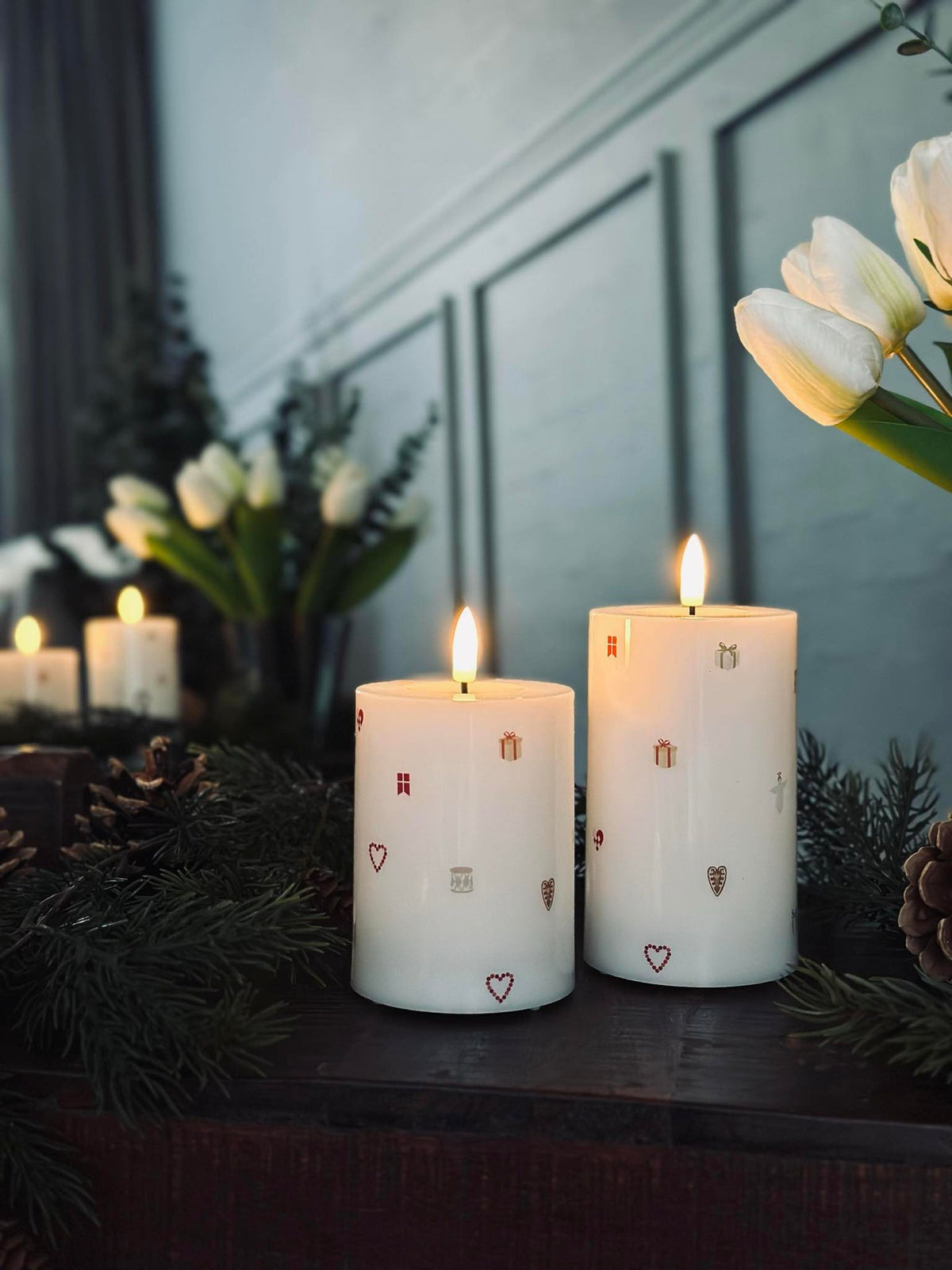Bougies LED bloc TWINKLE CHRISTMAS - Lot de 2 pièces