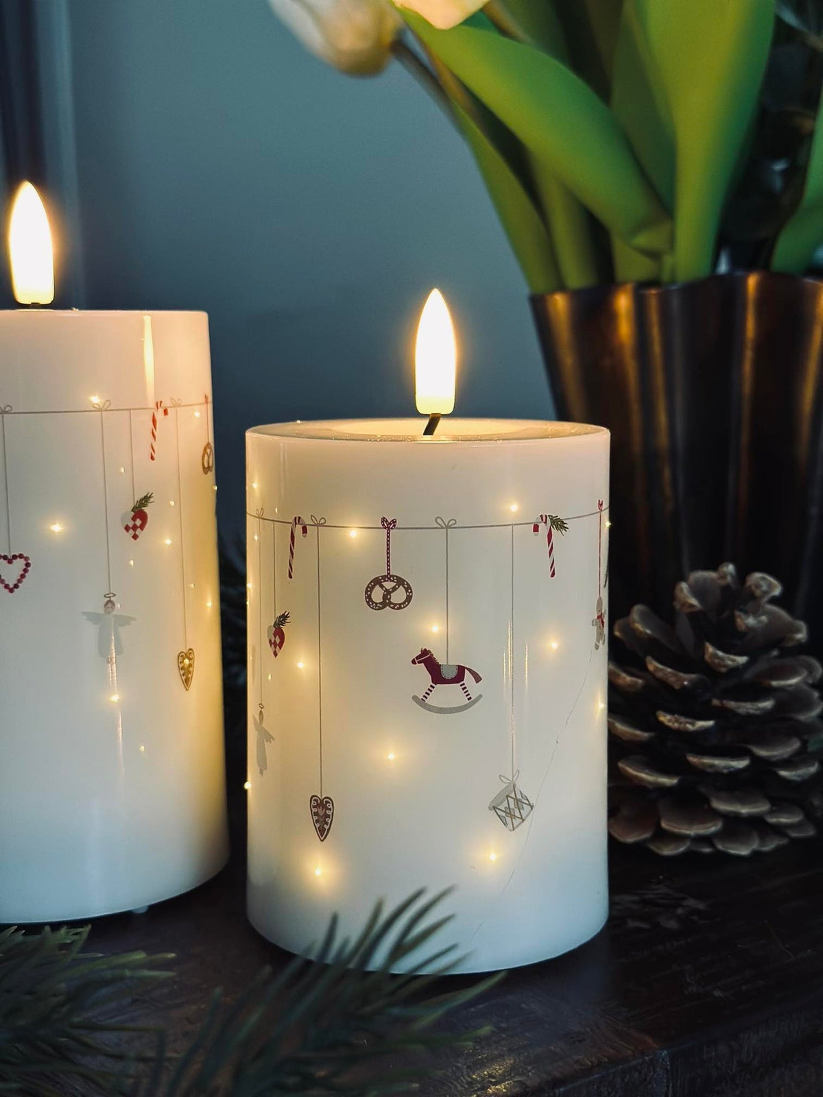 Bougie bloc LED TWINKLE CHRISTMAS - Lot de 2 pièces