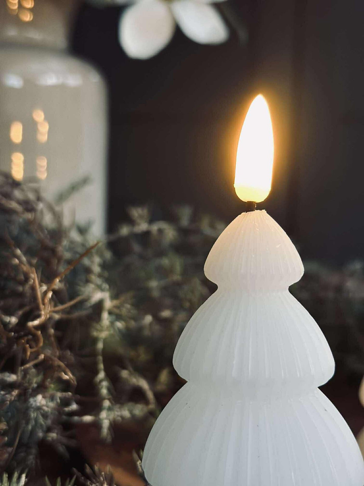 Sapin de Noël avec LED - Lot de 2 pièces. Blanc