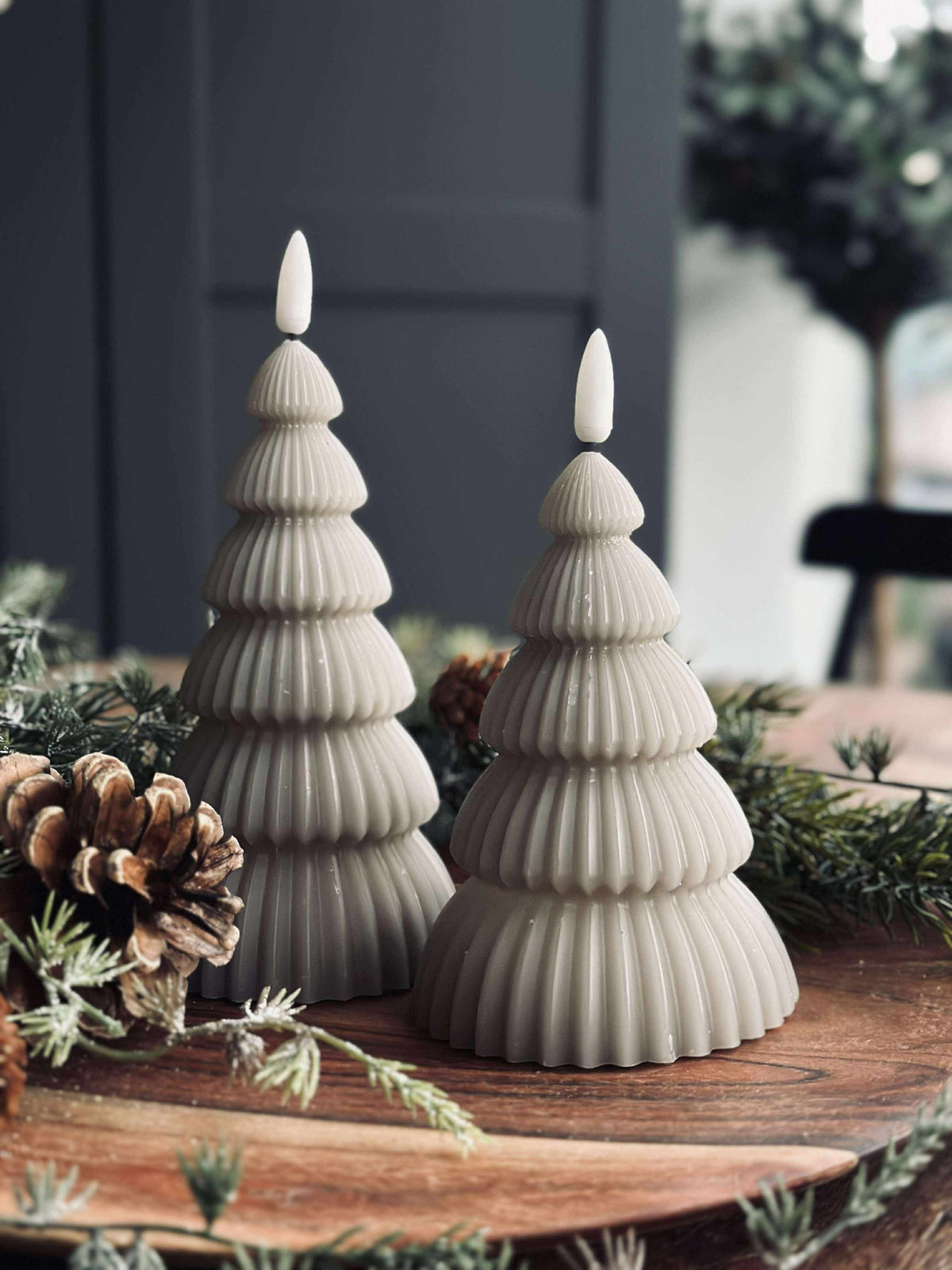 Sapin de Noël avec lumière LED - Lot de 2 pièces. Sable