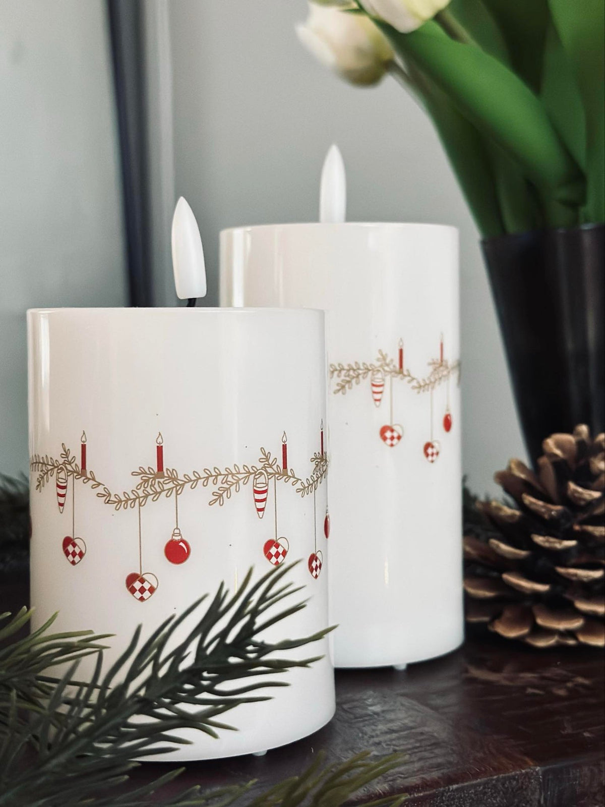 Bougies LED TWINKLE CHRISTMAS - Lot de 2