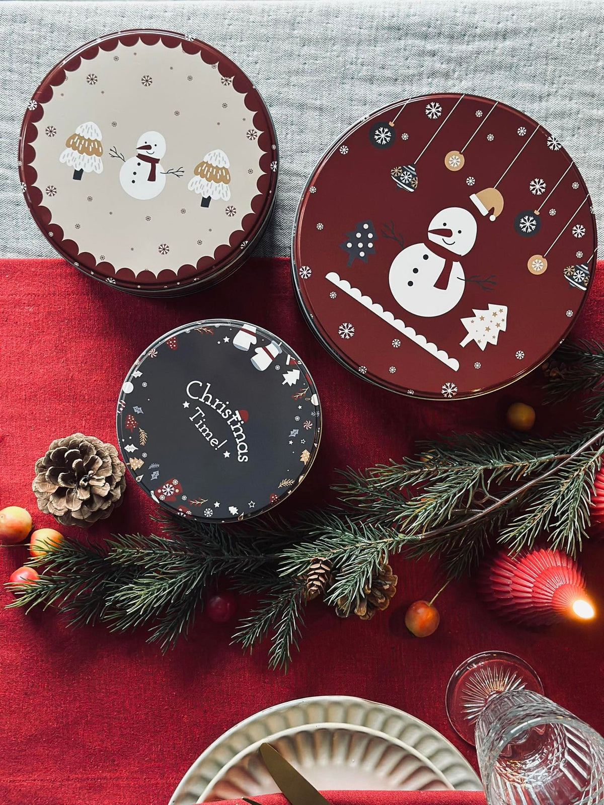 Boîtes à biscuits Noël - Lot de 3 pièces