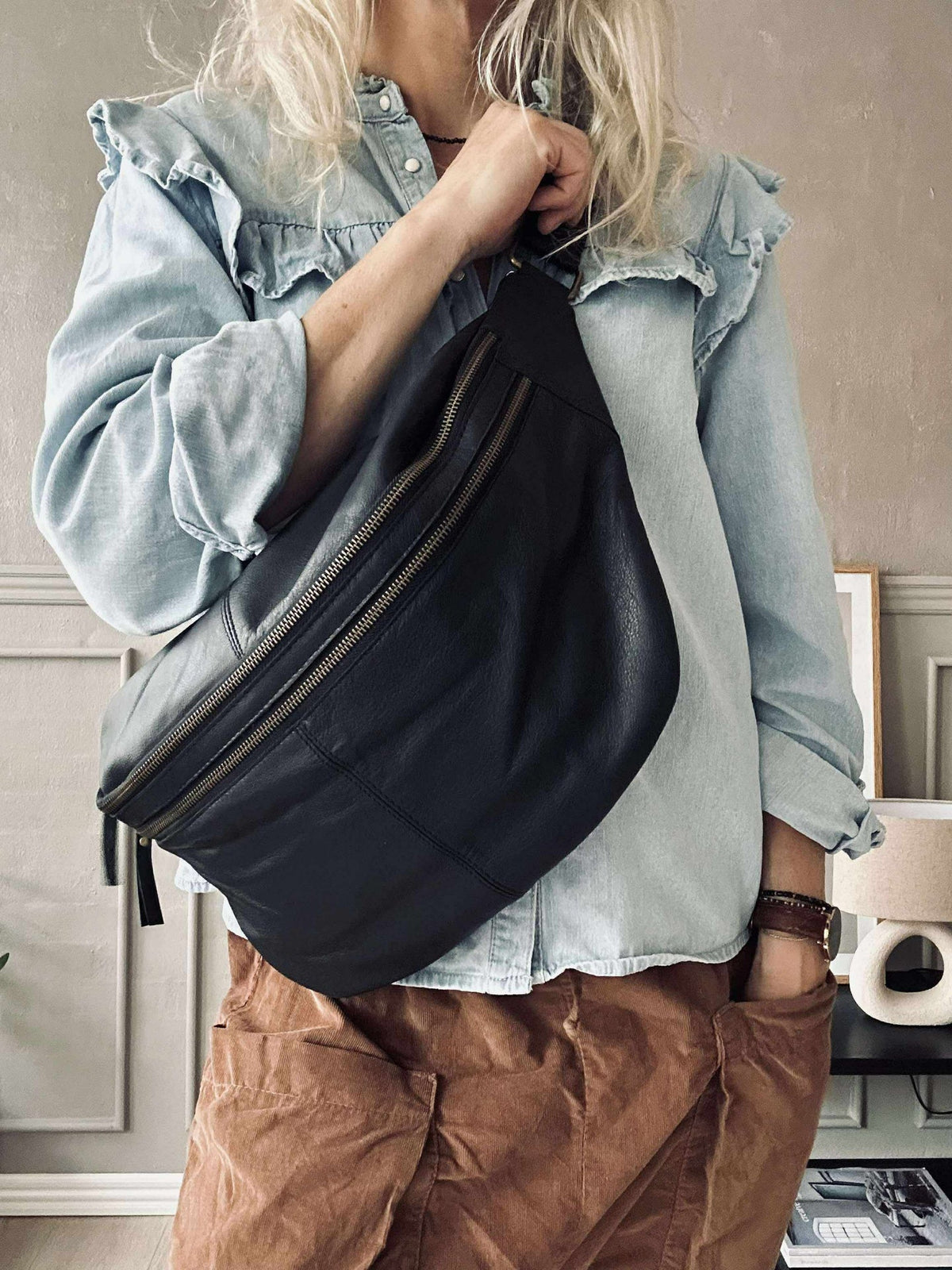 Sac banane Jina Big Noir
