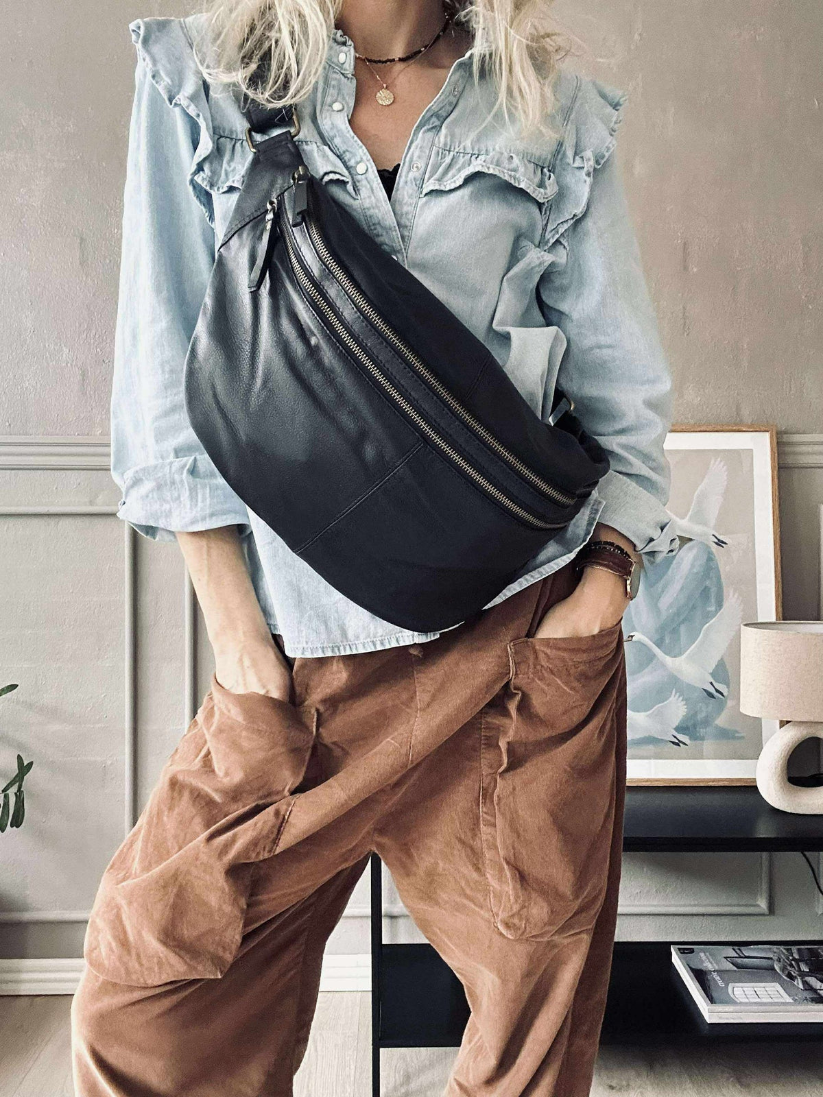 Sac banane Jina Big Noir