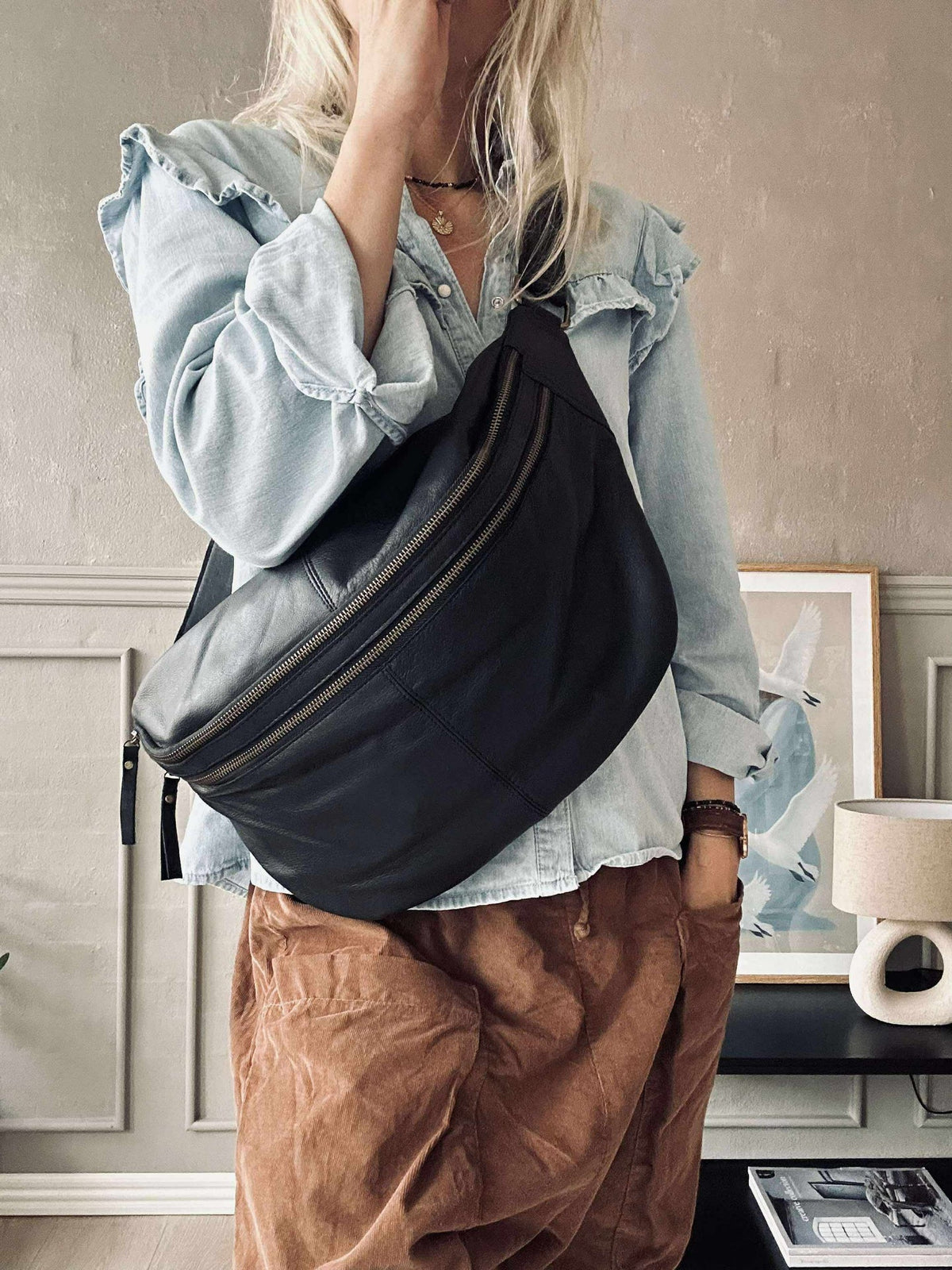 Sac banane Jina Big Noir