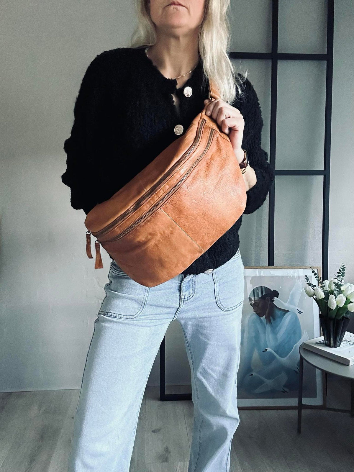 Sac banane Jina Big Cognac