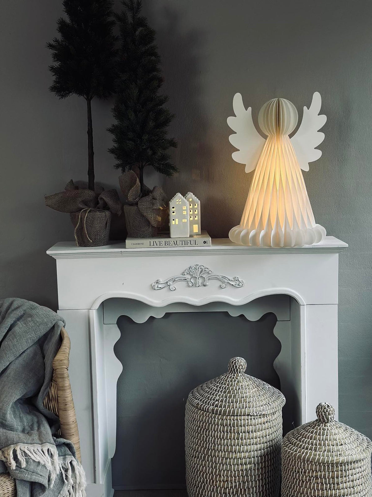 Anges avec lumière LED - 50cm