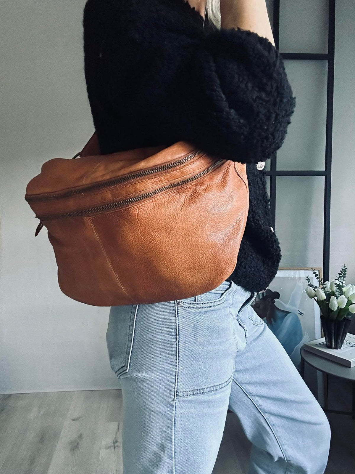 Sac banane Jina Big Cognac