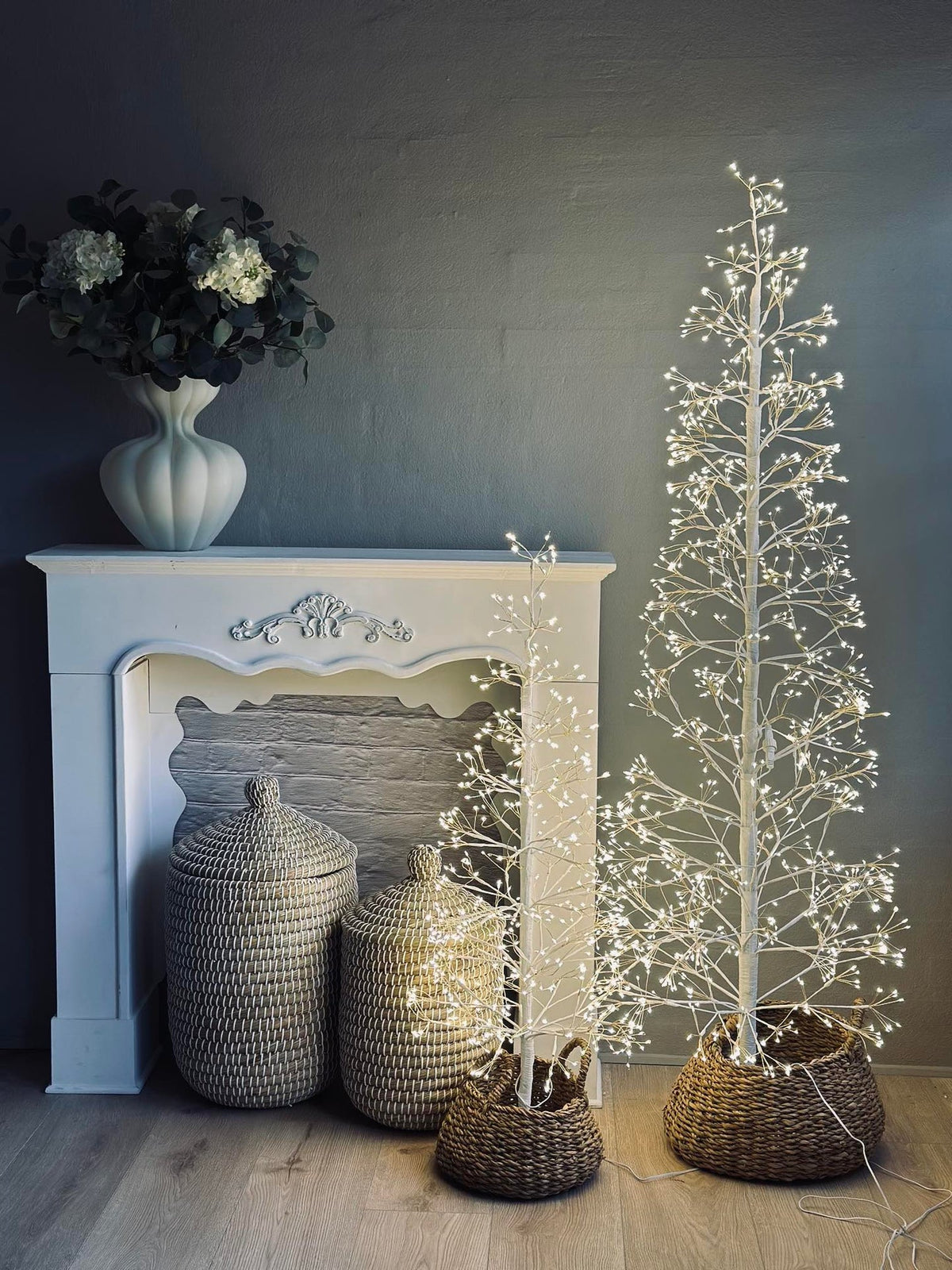 Sapin de Noël avec 600 lumières LED - Blanc