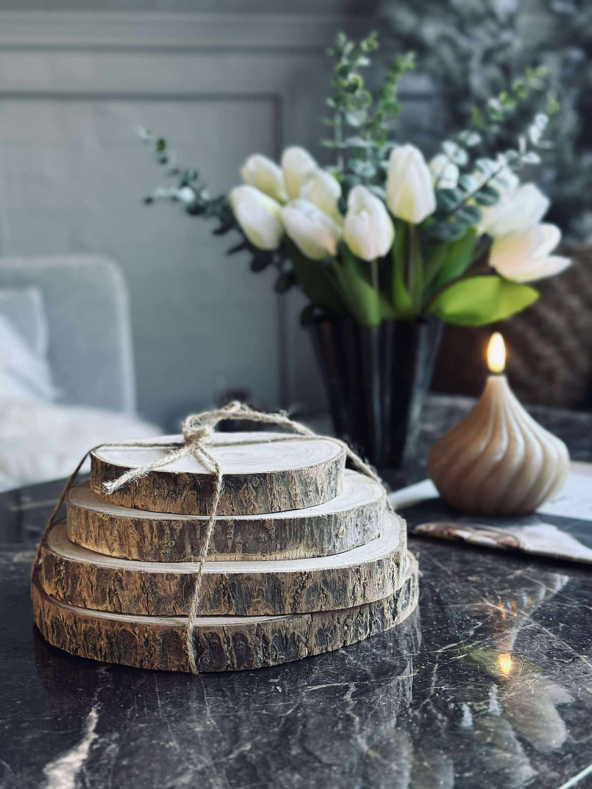 Deco wood - Lot de 4 pièces