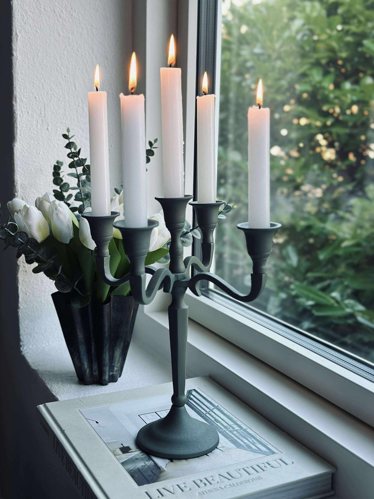 Chandelier en alu Sauge - 5 branches