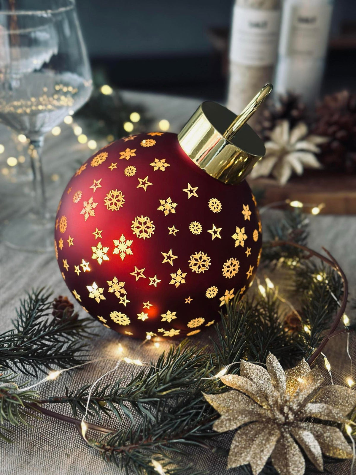 Boule de Noël avec lumière LED - Rouge