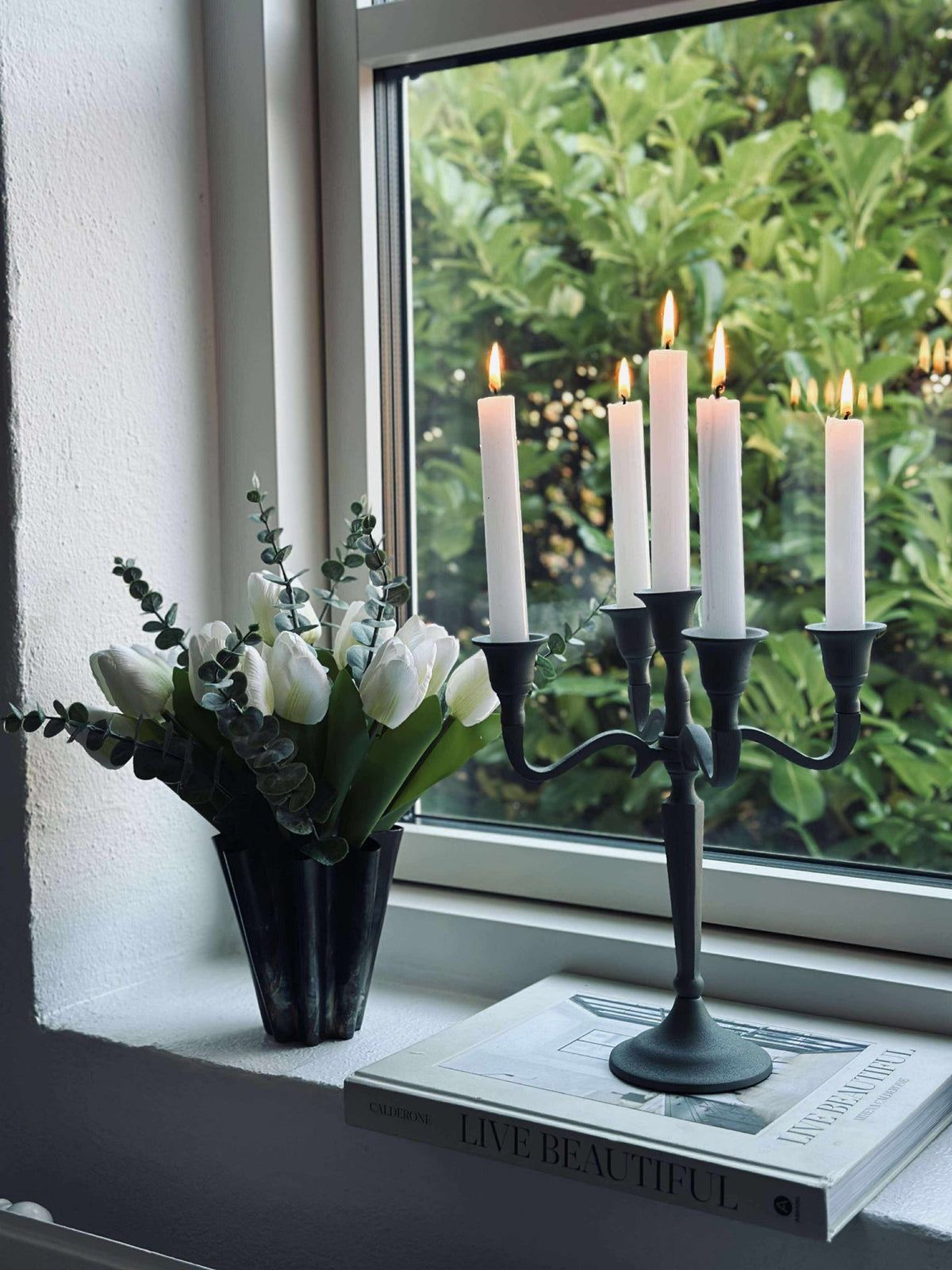 Chandelier en alu Sauge - 5 branches