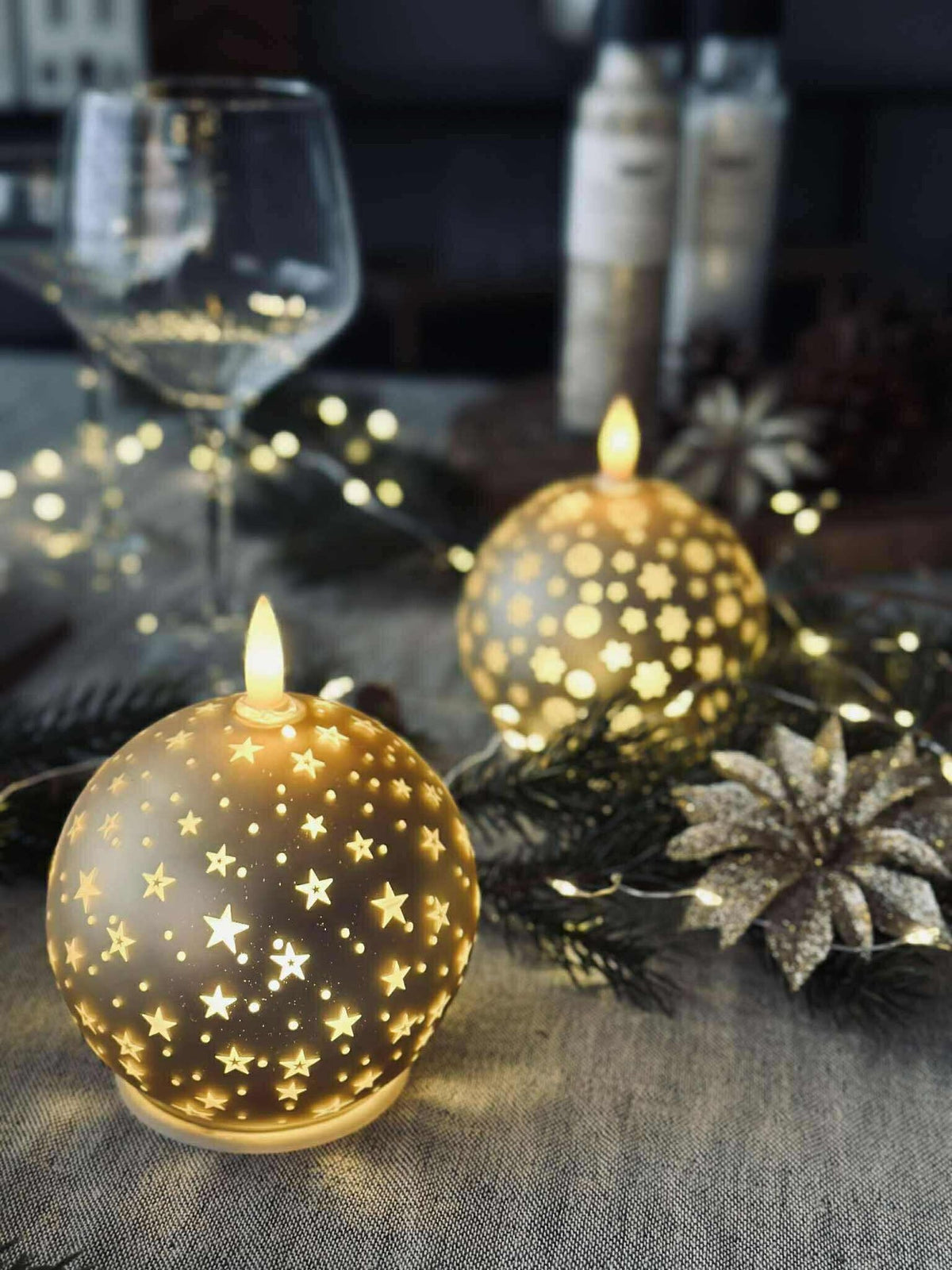 Bougie de Noël Gold XMAS 10 cm