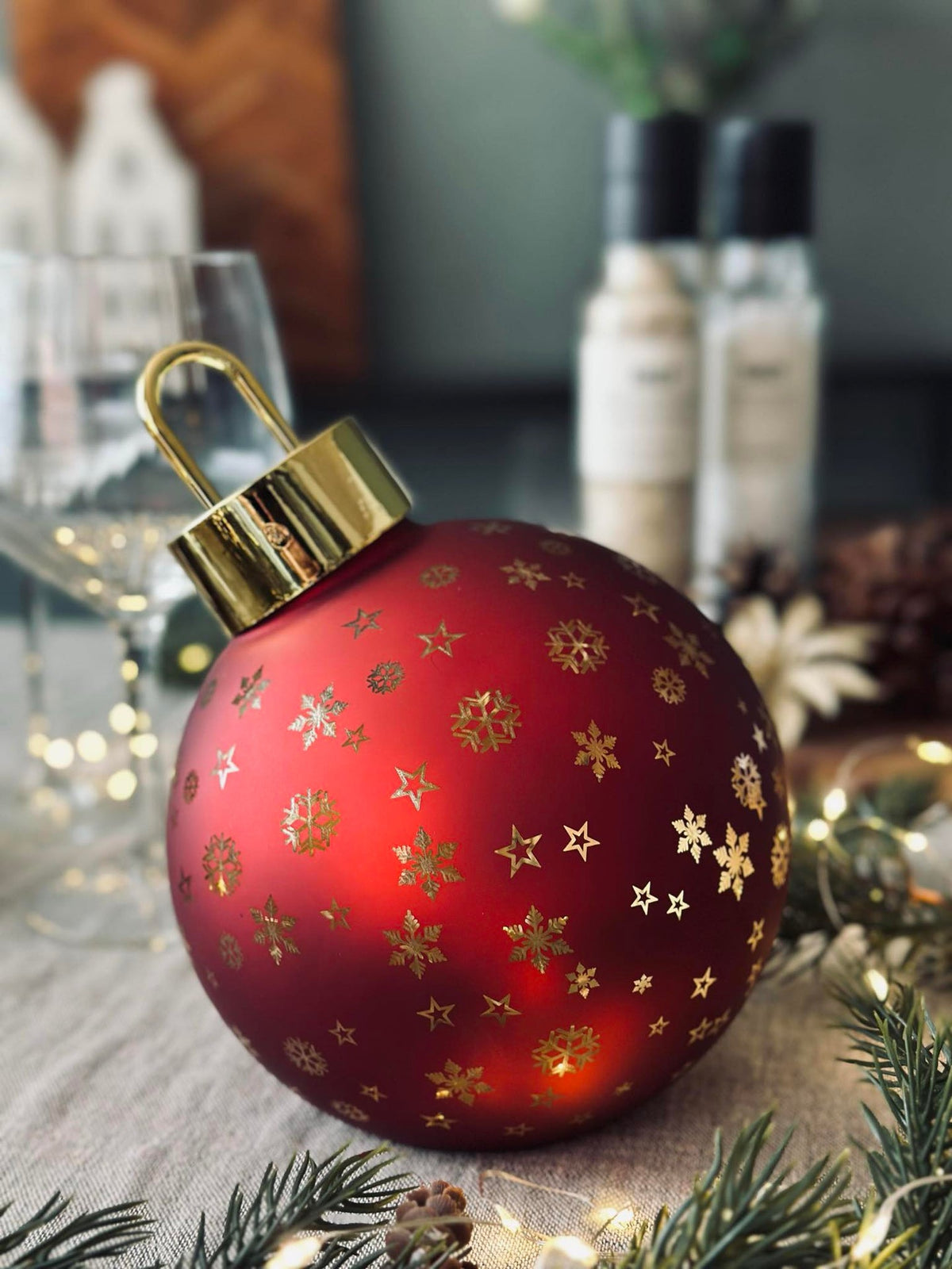 Boule de Noël avec lumière LED - Rouge