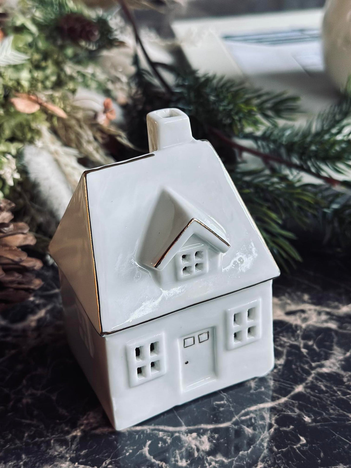 Maison lumineuse avec éclairage LED - Porcelaine
